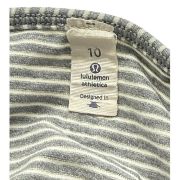 Lululemon Go For It Dress Hyper Stripe Heathered Medium Grey White Soft Size 10 - Picture 7 of 9